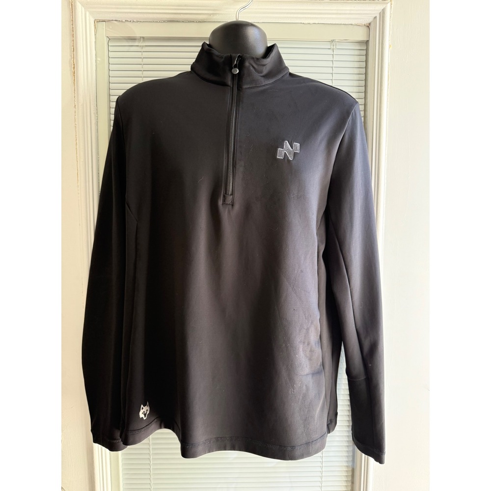 Greyson Quarter Zip Pullover Mens Medium Black Excellent Performance Golf Top